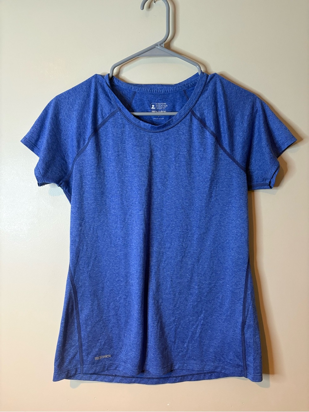 Eastern Mountain Sports Heathered Blue Techwick Tee NWOT